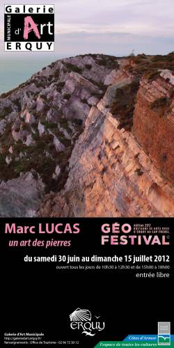 Affiche de l'exposition "un art des pierres" de Marc Lucas, dans le cadre du Géofestival