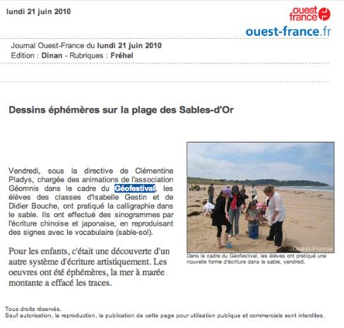 Ouest France, 21/06/10
